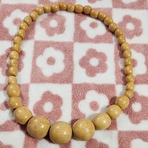 Tan Graduated Beaded Necklace with Natural Texture